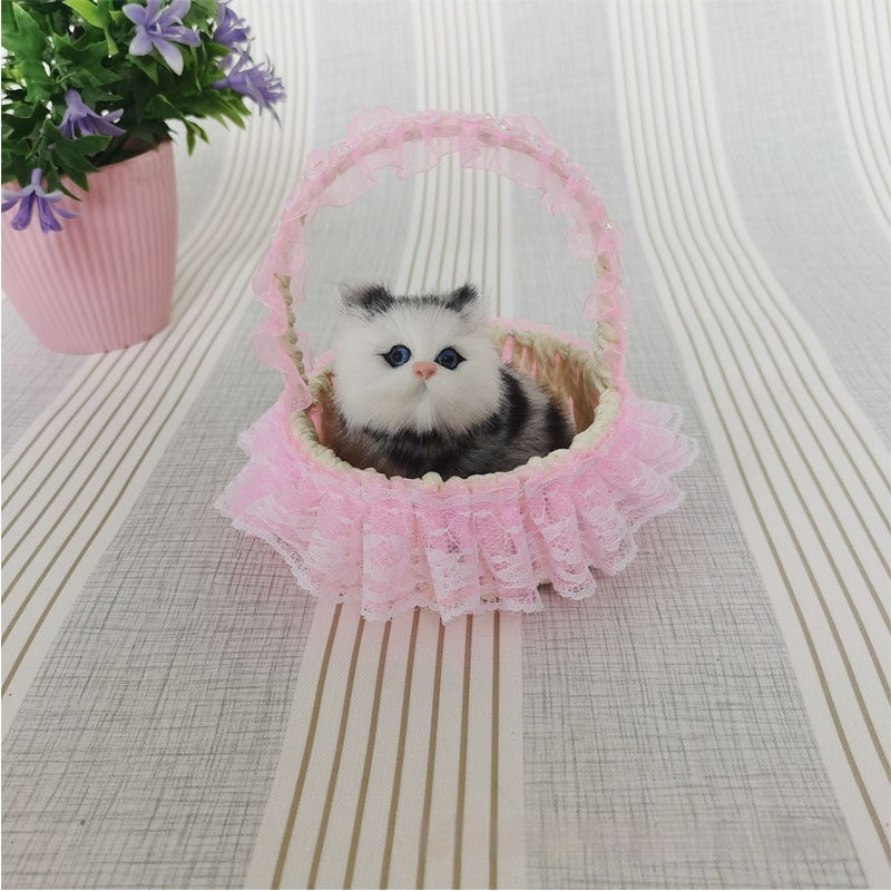Lace Cabas Cat Fur Ornaments Children's Toys