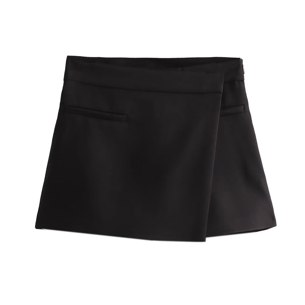 Asymmetric Solid Color All-match Culottes