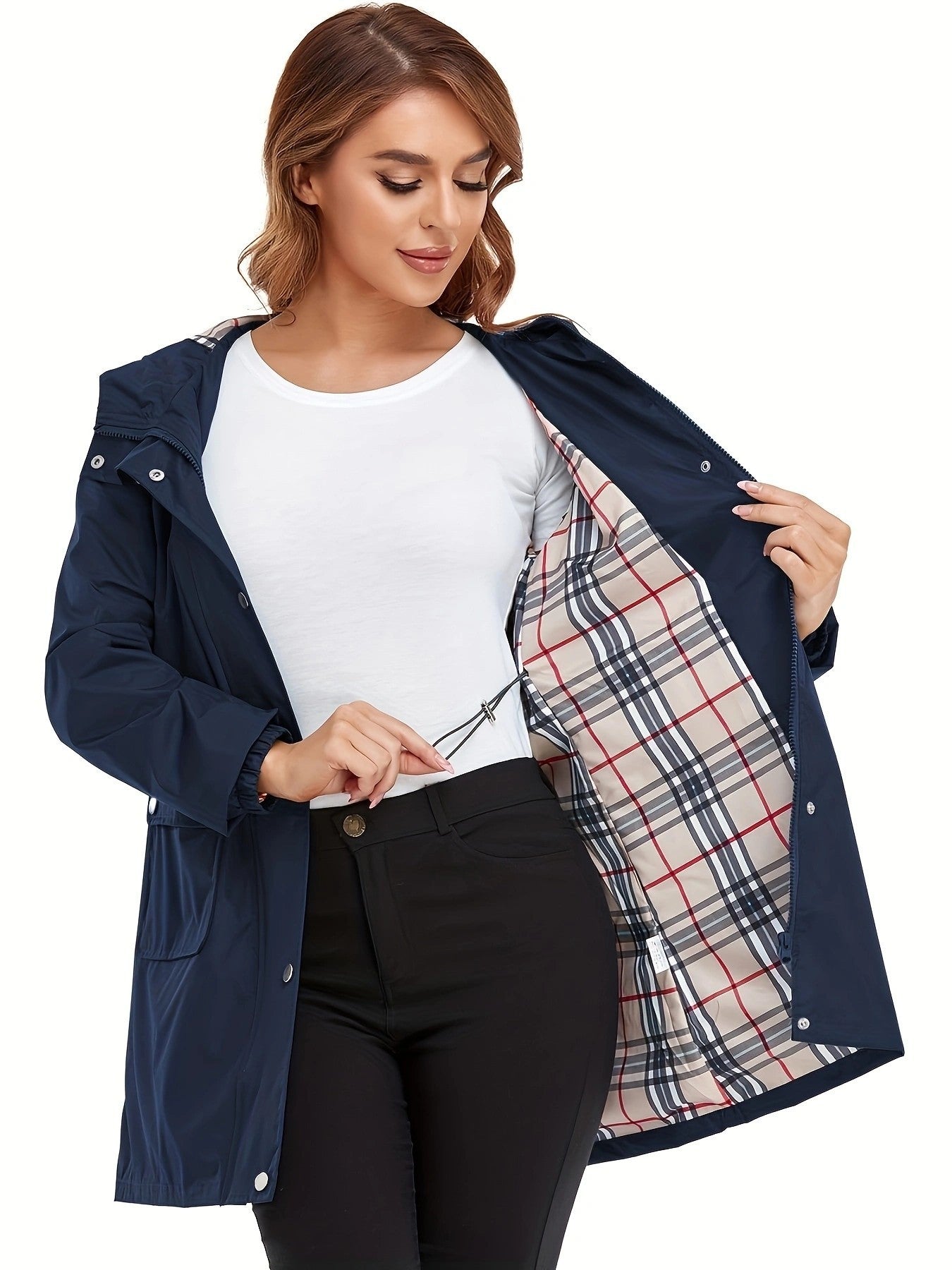 Women's Waterproof Jacket Slim Fit Windbreaker Windproof Jacket