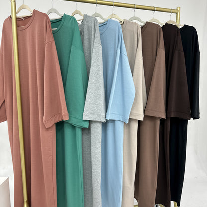 Dubai Middle East Turkey Dubai Solid Color Hoodie Dress