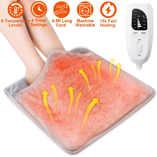 Fast-heating foot warmer with timer settings