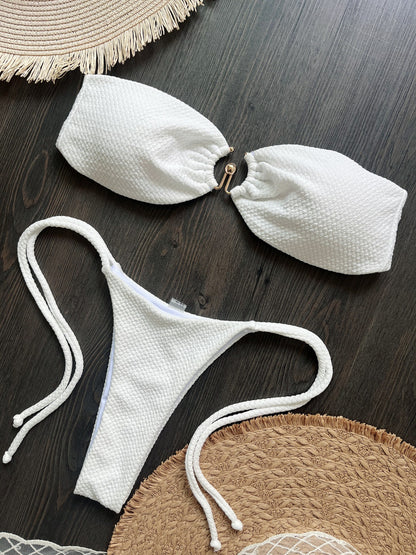 New Pure Color Bikini Sexy Backless Split Swimsuit Set Women