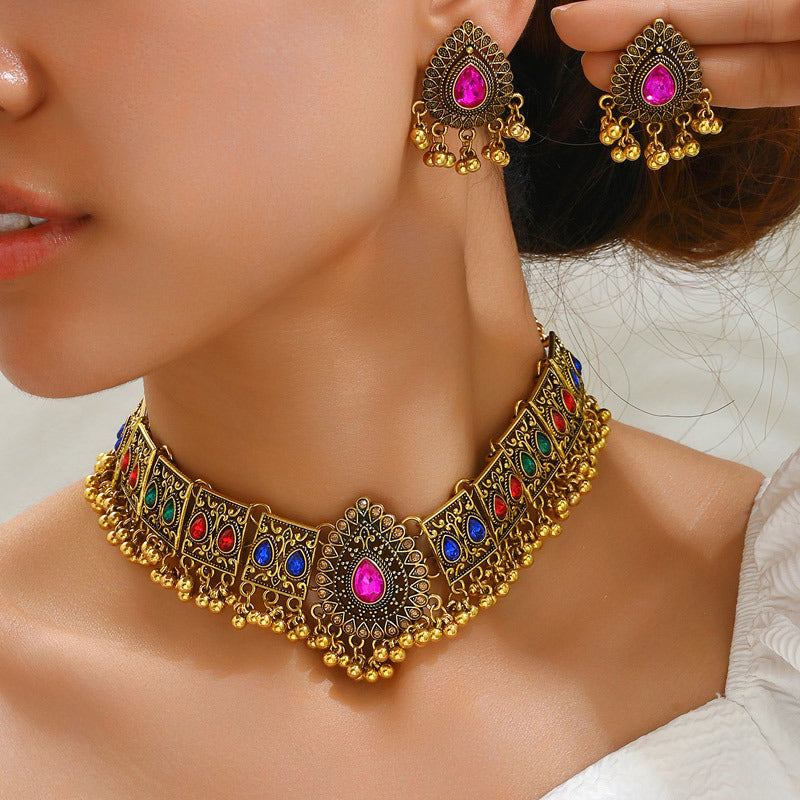 Fashion Retro Mid-East Wind Peacock Shape Water Drop Elegant Outfit