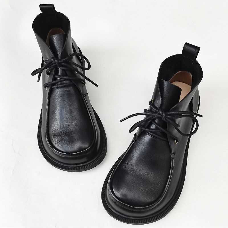 Big Toe Ankle Boots Pure Leather High-top Women's Shoes