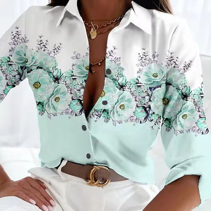 Elegant Women's Floral 3D Printed Shirt