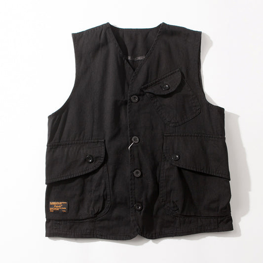 Multi-pocket Tooling Vest Women's Unisex BF Wind Loose Short Jacket Lovers All-match Retro Jacket