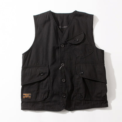 Multi-pocket Tooling Vest Women's Unisex BF Wind Loose Short Jacket Lovers All-match Retro Jacket