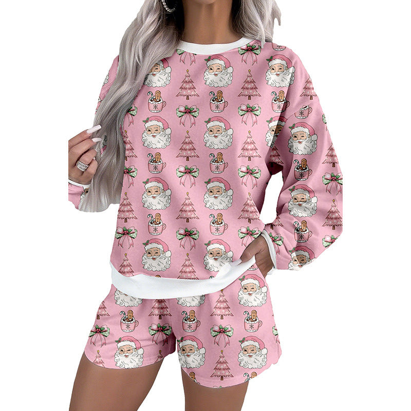 Cute Style Printed Long Sleeve Casual Suit Women