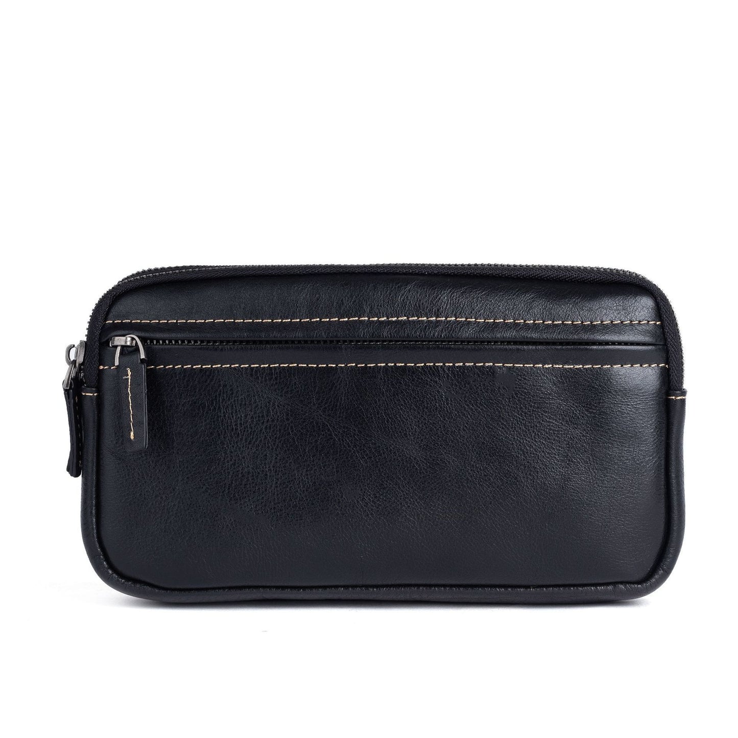 Vertical Model In Square Shape First Layer Cowhide Casual Clutch Men
