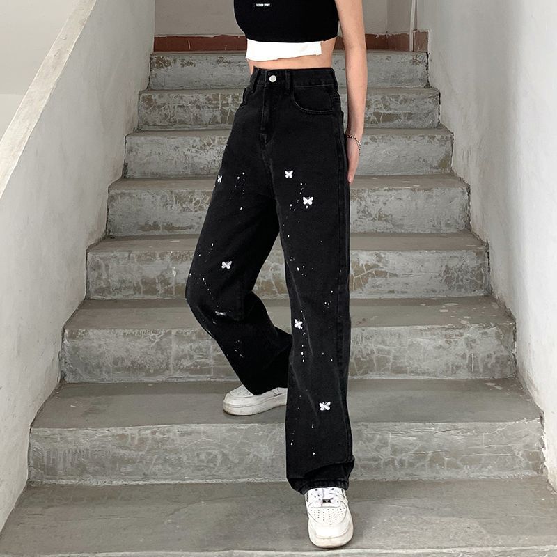 Butterfly Jeans Women's Straight Leg Loose Wide Leg Pants
