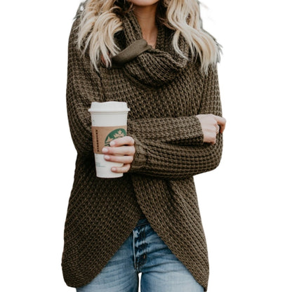 Pullover Button High Lapel Pullover Women's Sweater