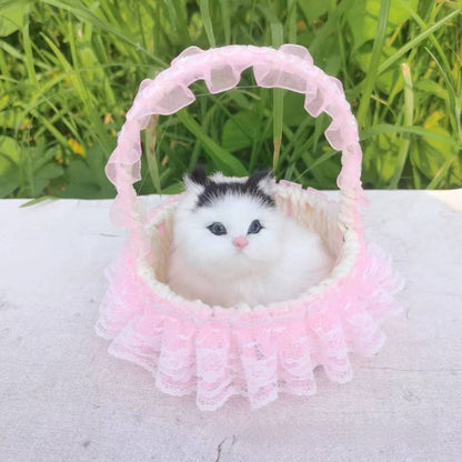 Lace Cabas Cat Fur Ornaments Children's Toys