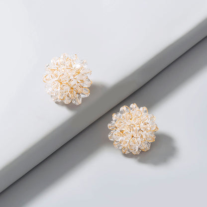 European and American hot-selling hand-woven crystal beads petal earrings earrings female accessories Christmas gifts