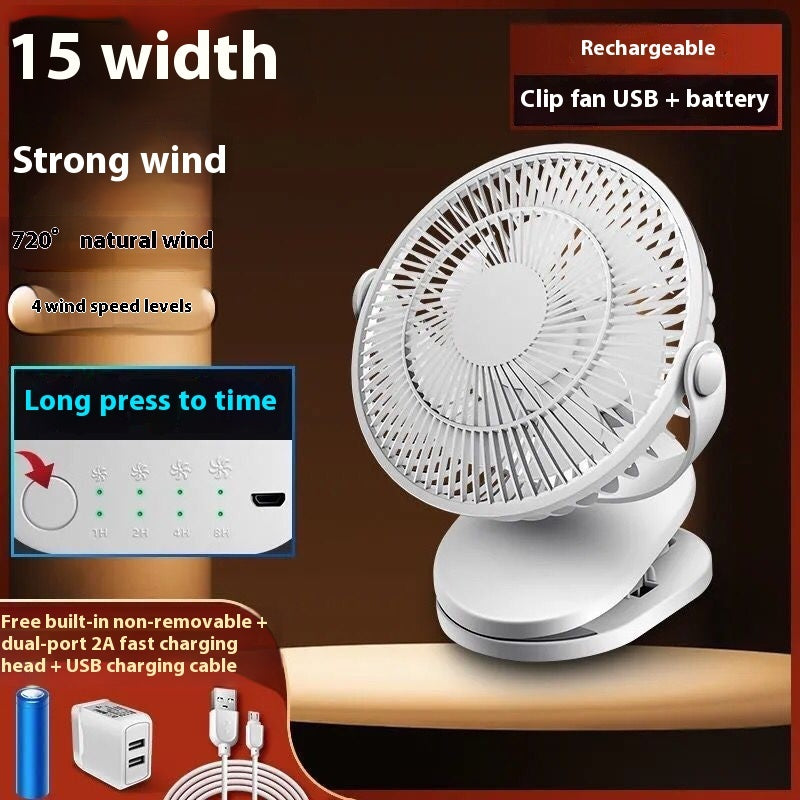 Silent Wind USB Office And Dormitory Mini Clip Fan Desktop Floor