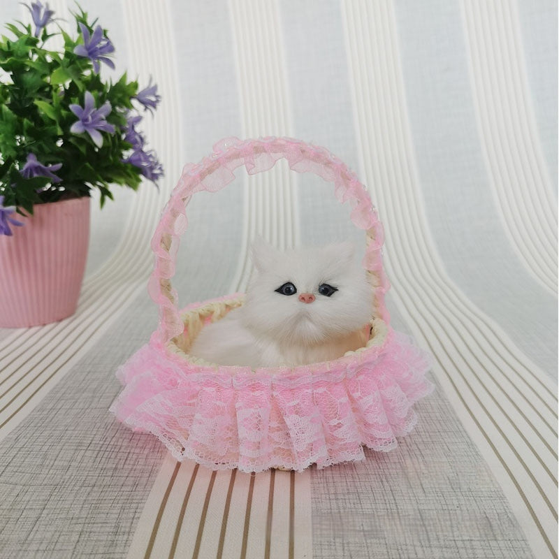 Lace Cabas Cat Fur Ornaments Children's Toys