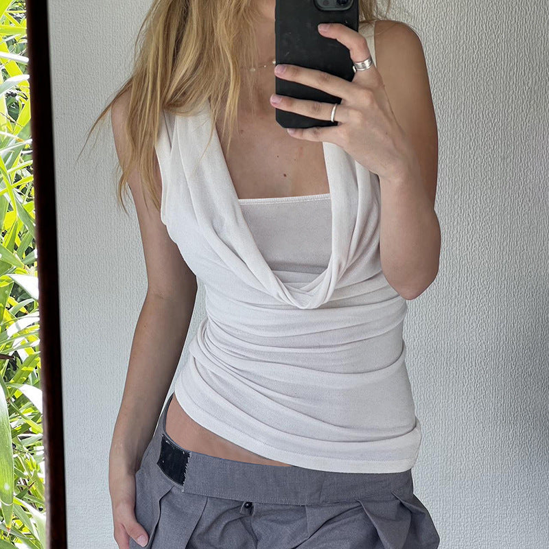 Fake Two-piece Swing Collar Shoulder Vest