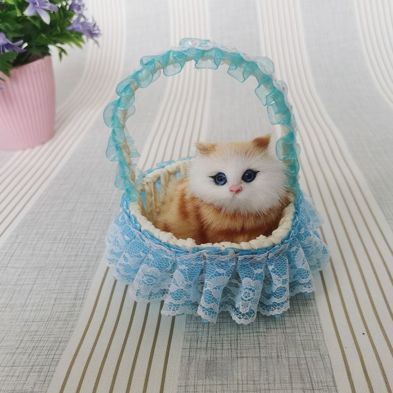 Lace Cabas Cat Fur Ornaments Children's Toys