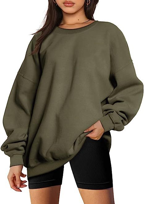 Women's Fashion Casual Round Neck Pullover Loose Casual Brushed Hoody