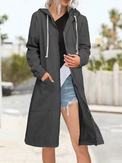 Loose Multicolor Coat Zipper Cardigan Women's Brushed Hoody