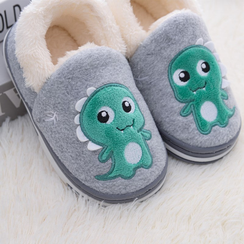 Thermal Indoor Dinosaur Plush Baby Cotton Slippers