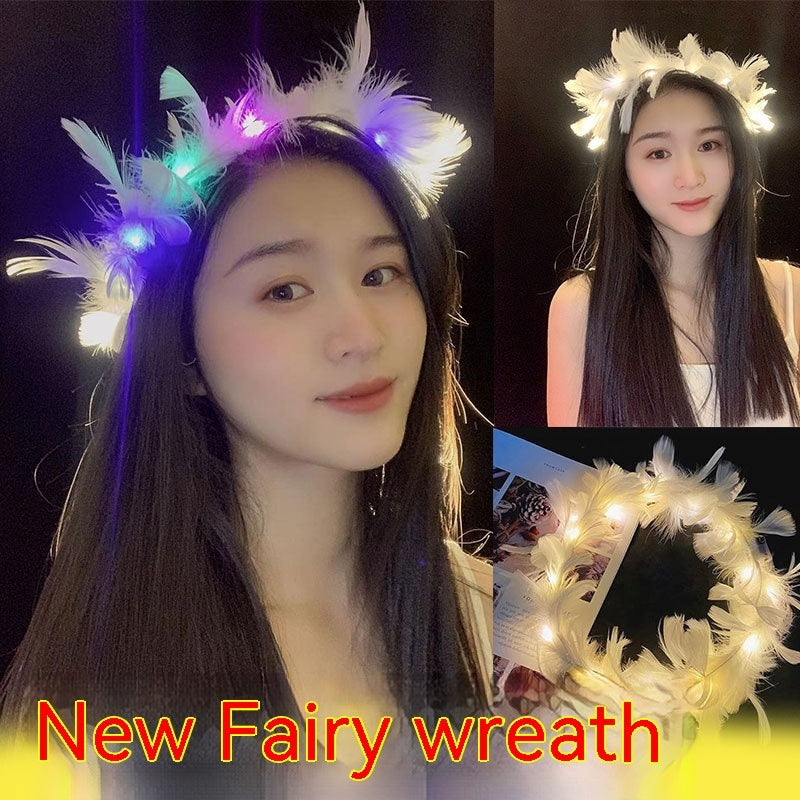 Angel Headband Christmas Headwear With Lights