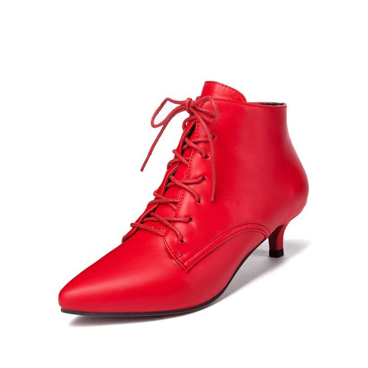 Women's Lace Up Short Boots