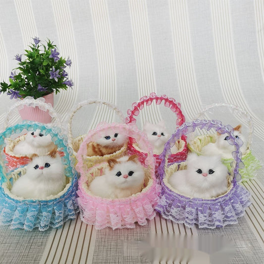 Lace Cabas Cat Fur Ornaments Children's Toys