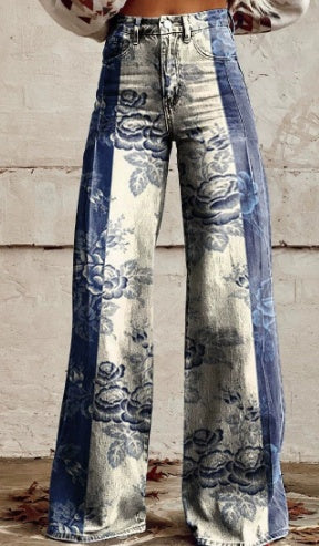3D Digital Printed Women's Imitation Jeans