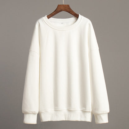 New Women's Polar Fleece Brushed Hoody Casual Round Neck Sweater