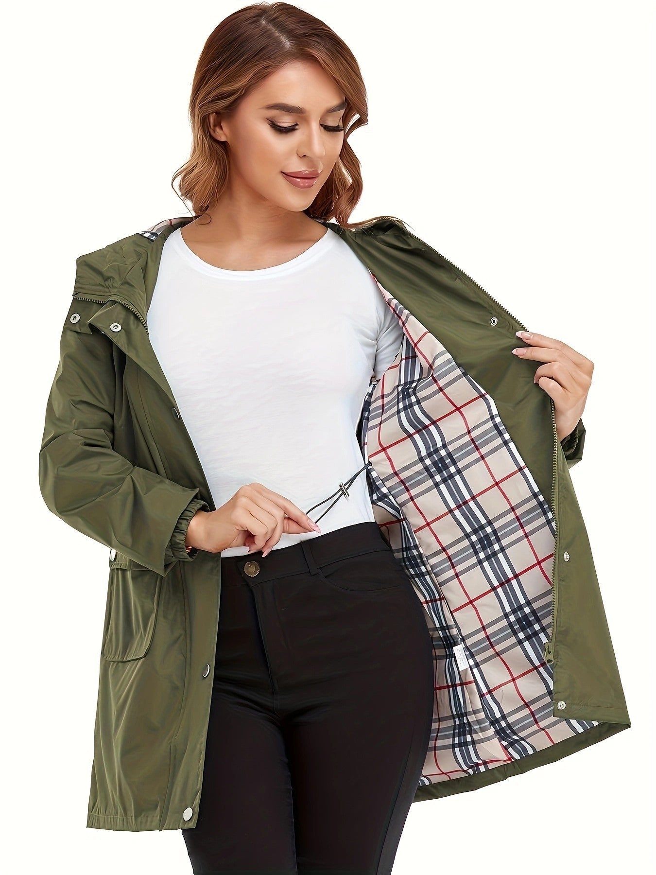 Women's Waterproof Jacket Slim Fit Windbreaker Windproof Jacket