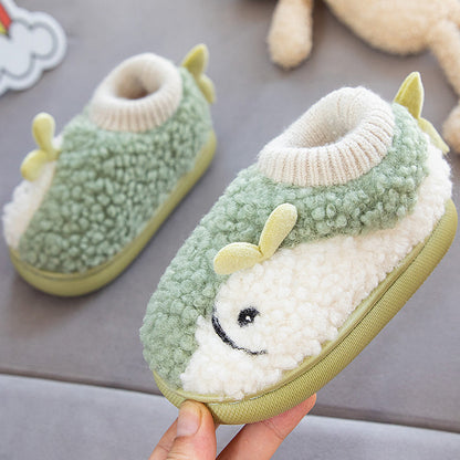 Non-slip Warm Baby Cotton Slippers Children Cartoon Cute Dinosaur Shoes