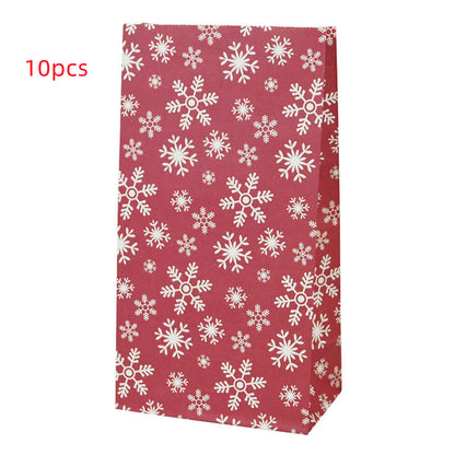 Christmas Wrapped Paper Bags Snowman Snowflakes No Mention
