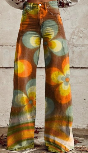 3D Digital Printed Women's Imitation Jeans