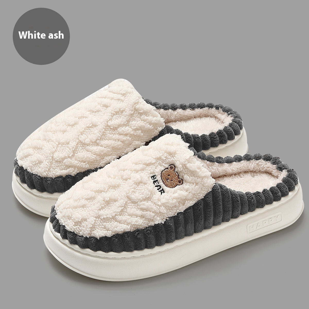 Home Winter Thermal Cotton Slippers Men
