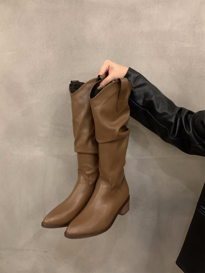 Pointed-toe Western Denim Boots Children