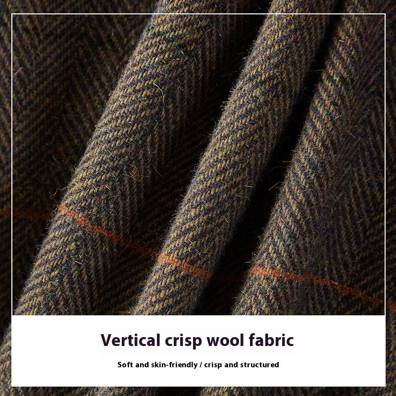 Woolen Plaid Coat Thin Looking Suit