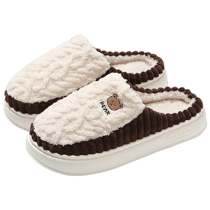 Home Winter Thermal Cotton Slippers Men