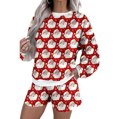 Cute Style Printed Long Sleeve Casual Suit Women
