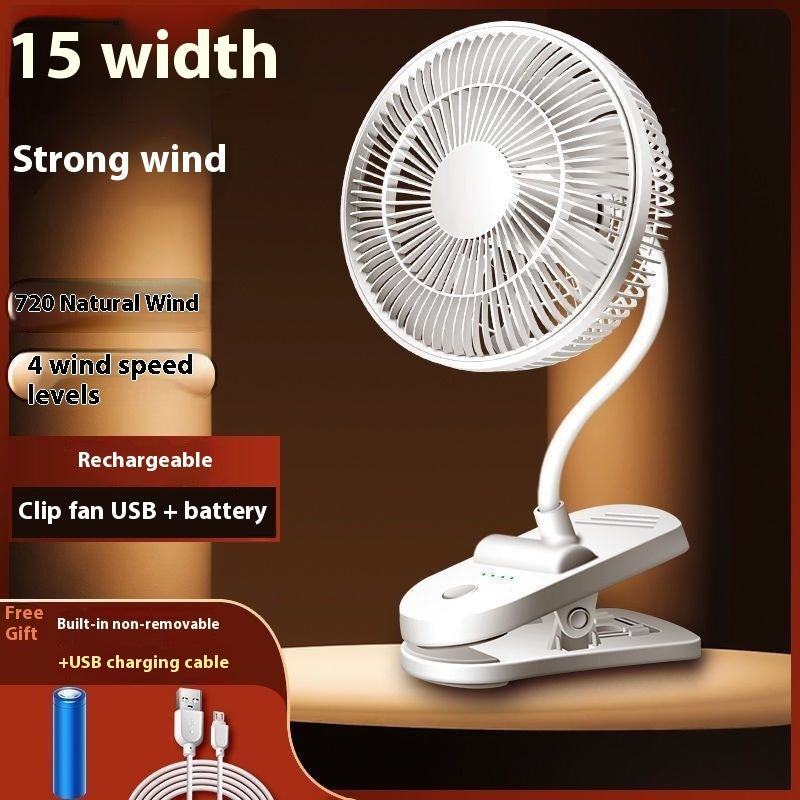 Silent Wind USB Office And Dormitory Mini Clip Fan Desktop Floor
