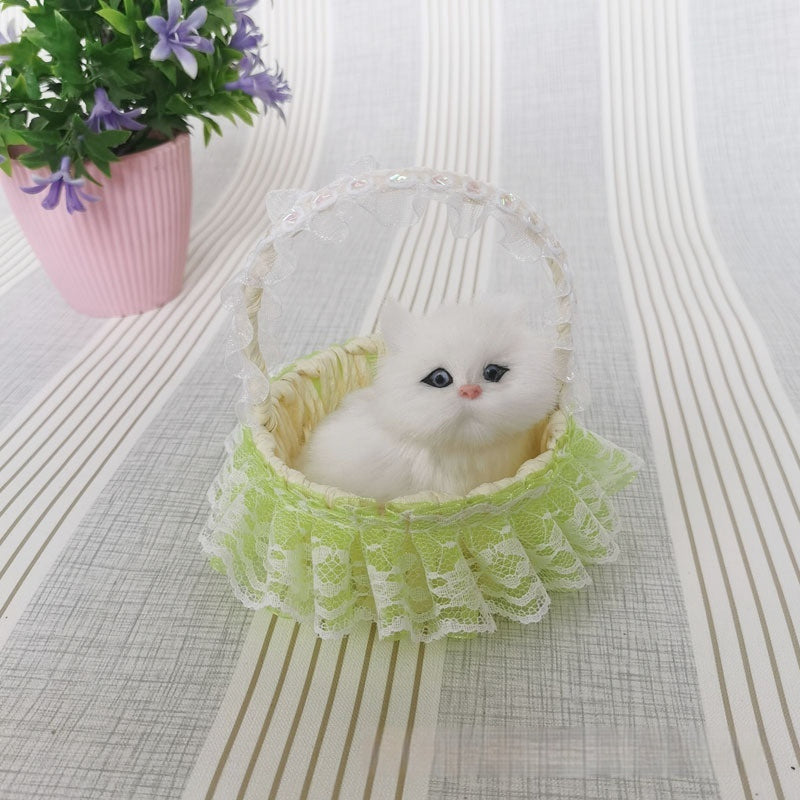 Lace Cabas Cat Fur Ornaments Children's Toys
