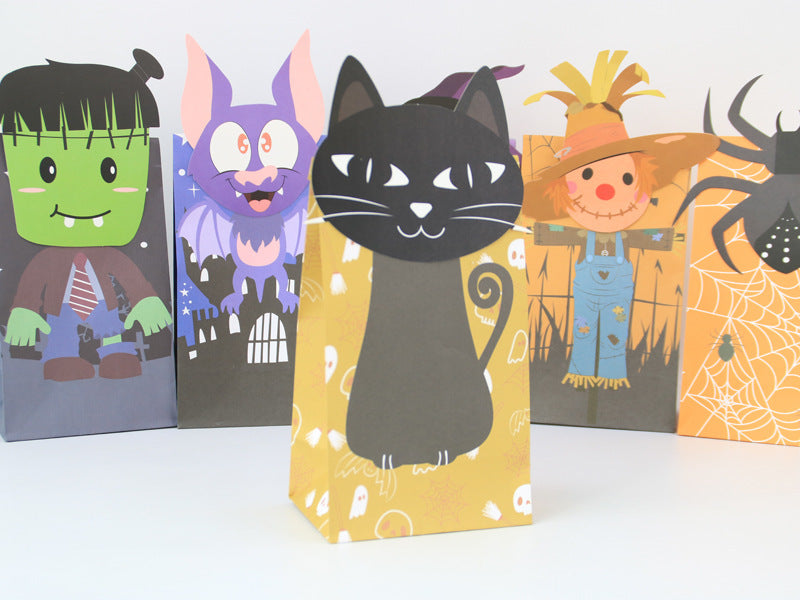 Oil-proof Packing Bag Halloween Theme Party Paper Packaging Bags 70g Kraft Paper Packaging