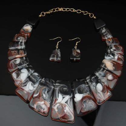High Profile Retro Personality Necklace And Earrings Suite Ladies Ornament