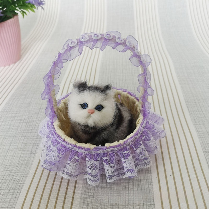 Lace Cabas Cat Fur Ornaments Children's Toys