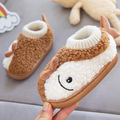 Non-slip Warm Baby Cotton Slippers Children Cartoon Cute Dinosaur Shoes