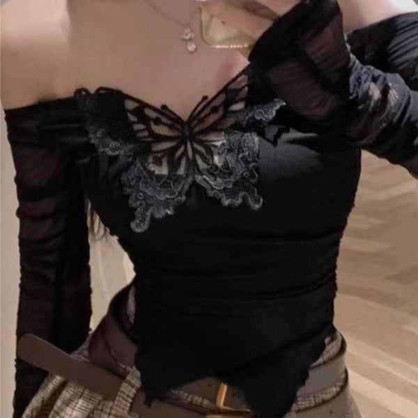 New Shirt Women's Butterfly Embroidery