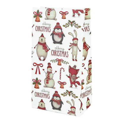 Christmas Wrapped Paper Bags Snowman Snowflakes No Mention