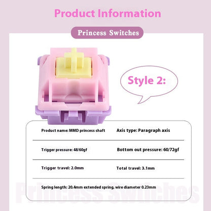 Princess Axis Linear Paragraph Double Band Spring Mechanical Keyboard Shaft Body Customized Accessories