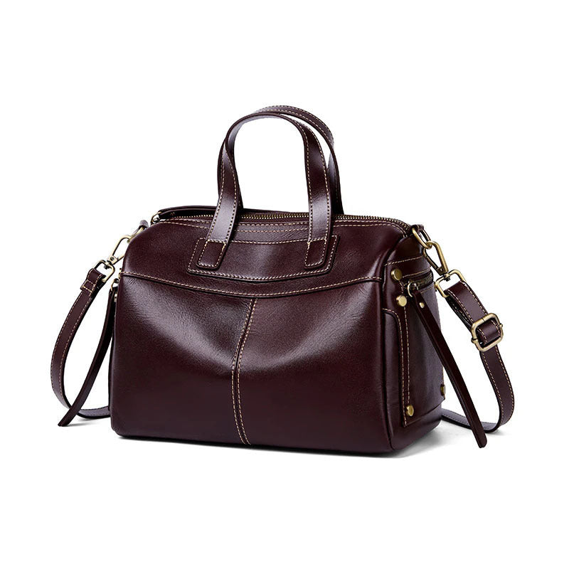 Large Capacity First Layer Cowhide Middle-aged Women's Shoulder Bag