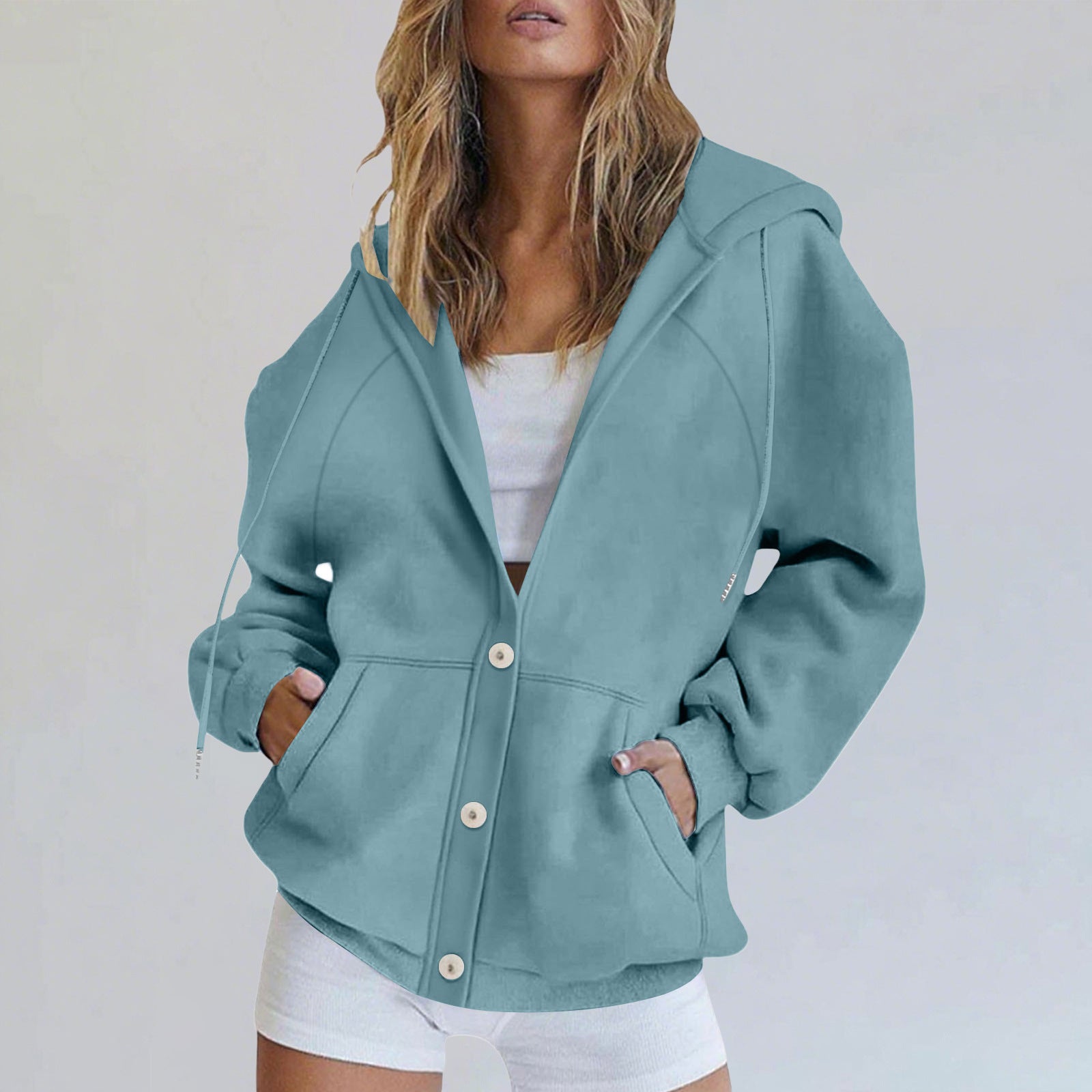 Women's Casual Cardigan Sweatshirt Jacket