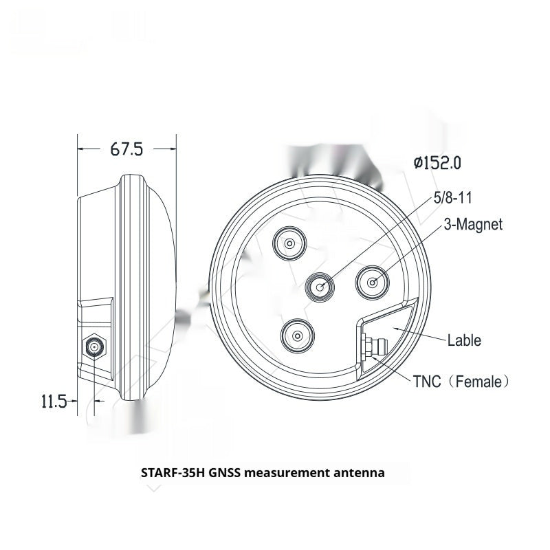 Four Star Full Frequency Measurement Antenna Side Outgoing Line TNC Female Interface